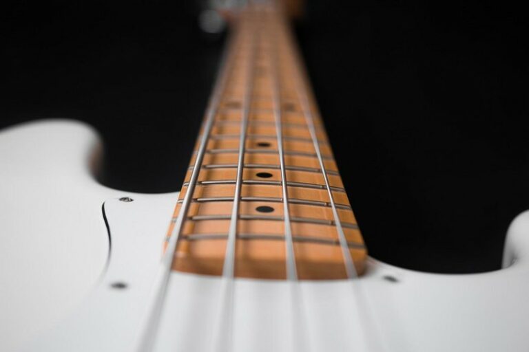 Bass Guitar Strings Closeup