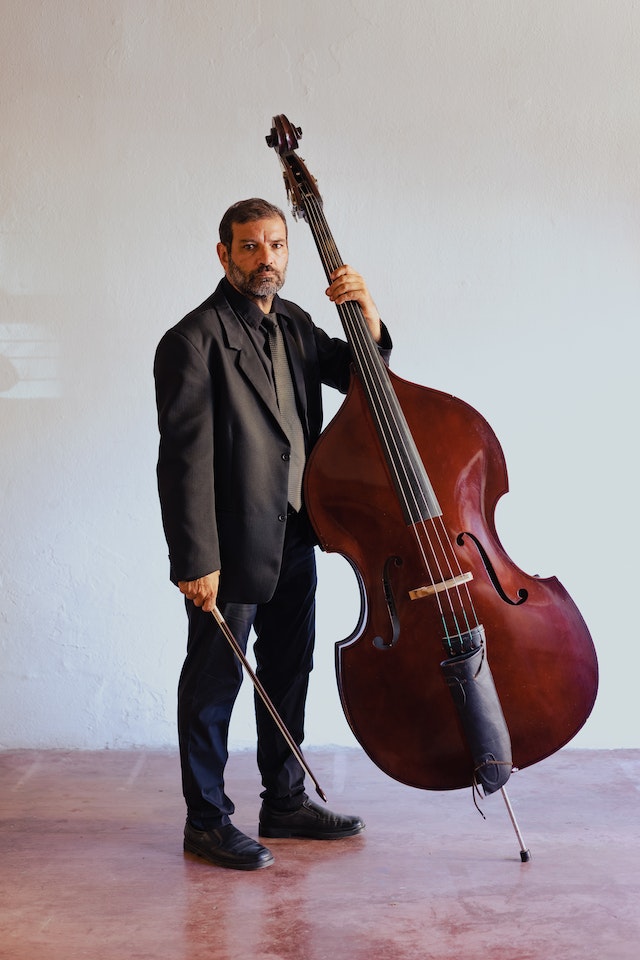 Man with a double or upright bass
