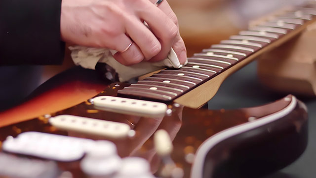 Cleaning the fretboard