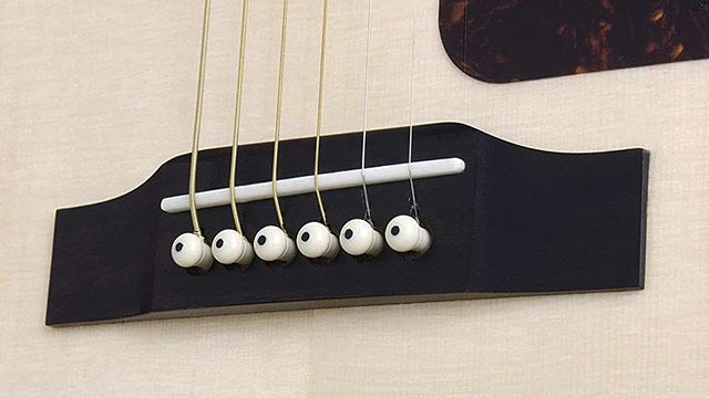 The Shadow NanoFlex pickup sits under the plastic saddle